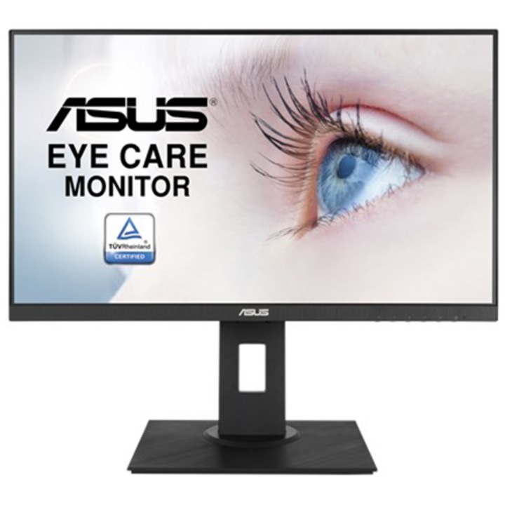 Monitor LED IPS ASUS 23.8", Full HD, 75Hz, DisplayPort, FreeSync, FlickerFree, Negru, Pivot, VA24DQLB