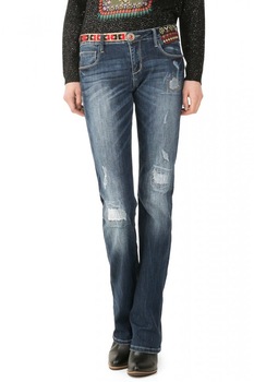 Blugi dama, Desigual, Albastru, 24 EU Blugi dama, Desigual, Albastru, 24 EU