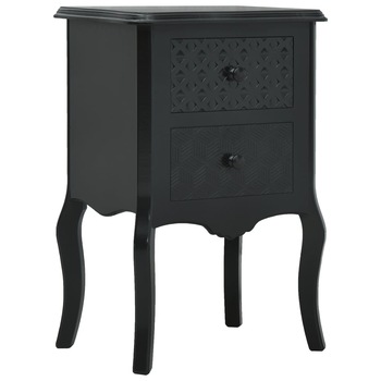 Noptiera 2 sertare, vidaXL, MDF, 43 x 32 x 65 cm, Negru Noptiera 2 sertare, vidaXL, MDF, 43 x 32 x 65 cm, Negru