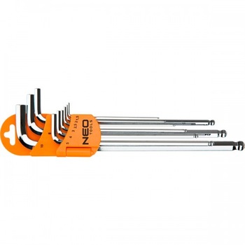 Set chei imbus cu profil hexagonal sferic lungi, NEO TOOLS, 09-515, 9 piese Set chei imbus cu profil hexagonal sferic lungi, NEO TOOLS, 09-515, 9 piese