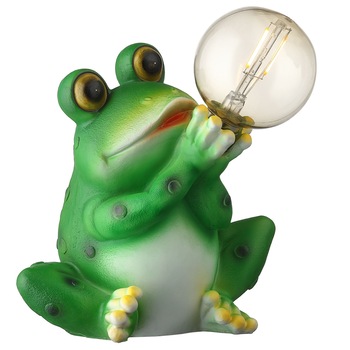 Lampa solara ce imita o broasca, cu lumina LED, pentru gradina sau terasa, ATS Lampa solara ce imita o broasca, cu lumina LED, pentru gradina sau terasa, ATS