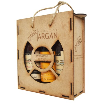 Set Cadou Rustic Argan Cutie Lemn, Sampon Argana 400 ml+Sapun Lichid Arganine 400 ml+Gel De Dus Argana 400 ml Set Cadou Rustic Argan Cutie Lemn, Sampon Argana 400 ml+Sapun Lichid Arganine 400 ml+Gel De Dus Argana 400 ml