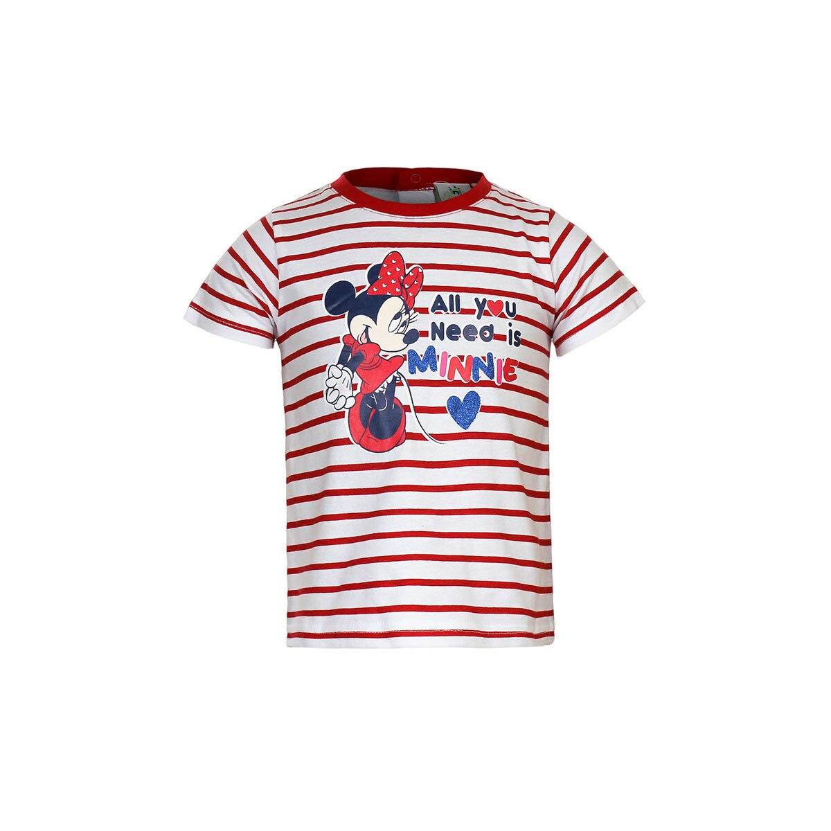 Tricou fete, Minnie Mouse, cu dungi, rosu
