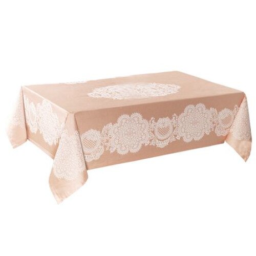 Fata de masa Valentini Bianco , dimensiune 150x220cm , Model Pano Lace , culoare bej
