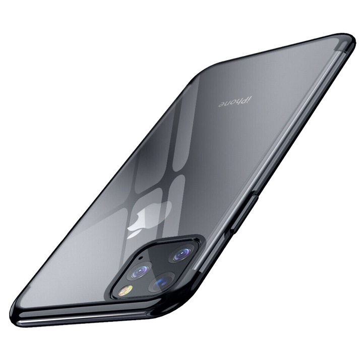 Védőburkolat iPhone 11 Pro készülékhez, szilikonból, fekete, Gonga®