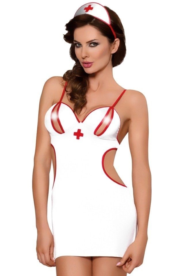 Costum asistenta, Softline 1811, Rochie si boneta