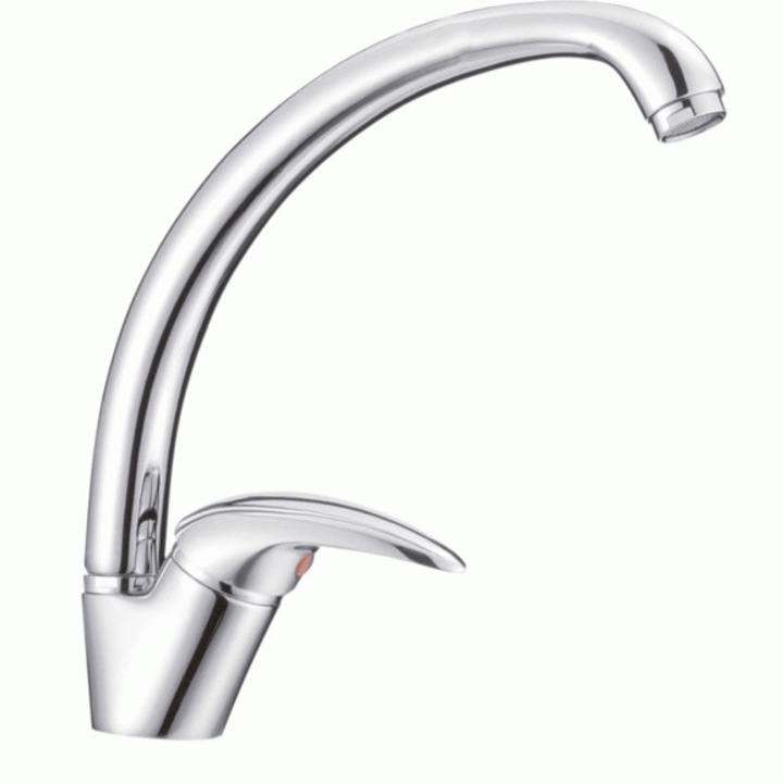 Смесител InterCeramic ПИЕДМОНТ, за кухня, с висок въртящ се чучур, 35мм керамичен затварящ механизъм