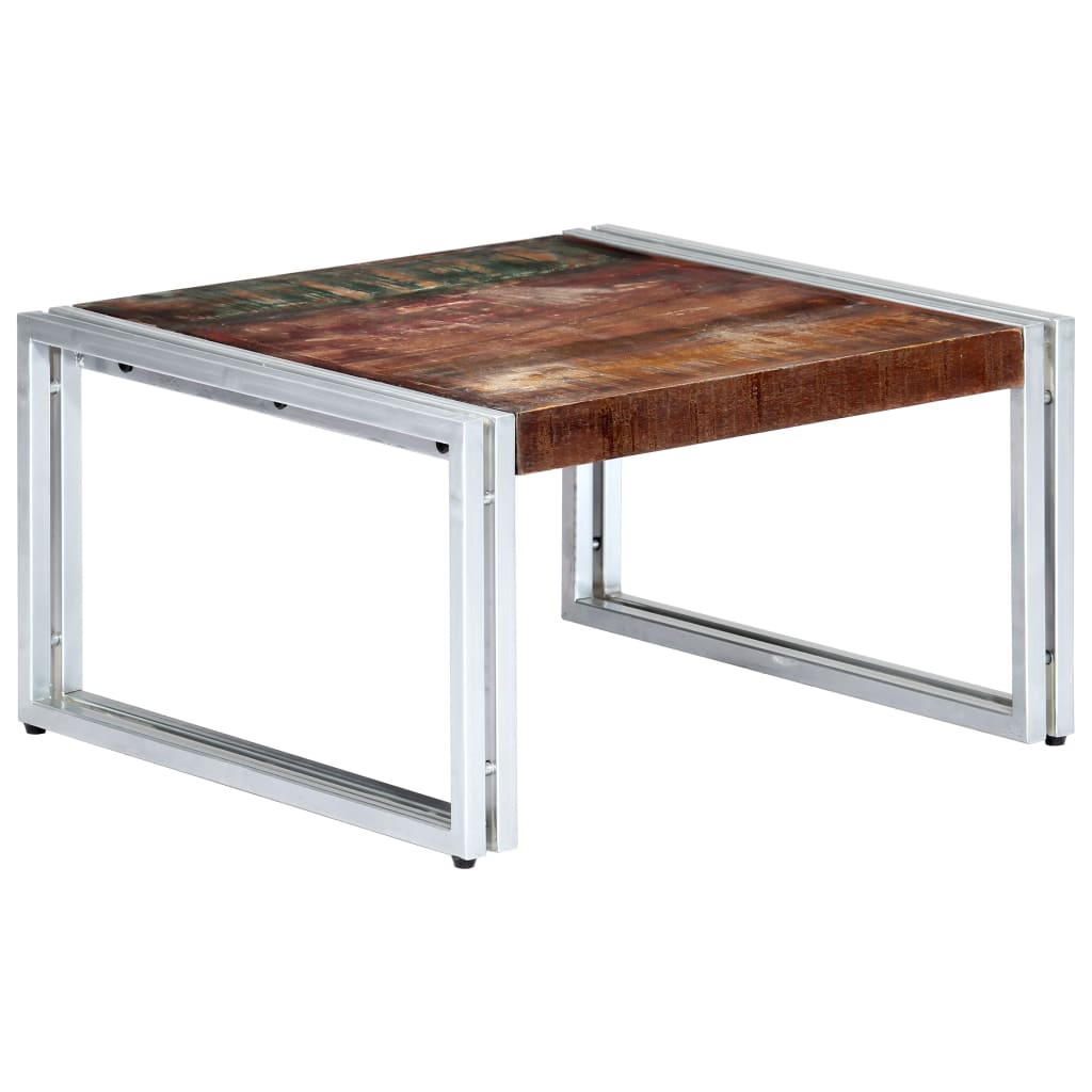 Masuta de cafea, vidaXL, Lemn masiv reciclat, 60 x 60 x 35 cm, Multicolor