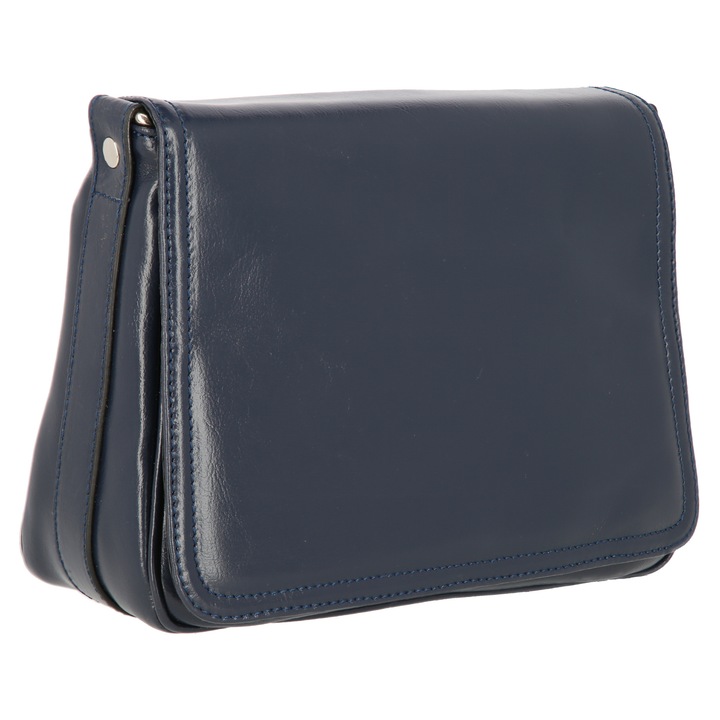 Geanta piele naturala bleumarin ,tip postas, MAGAZINULDEGENTI, casual 127