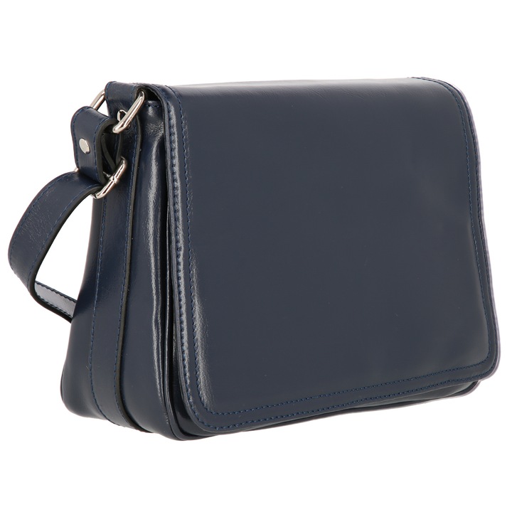 Valódi bőrből készült, sötét kék váltaska, 127 modell, TheBagShop