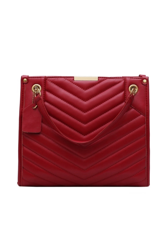 Geanta de dama Cossete rosie din piele ecologica, 28 x 24 x 11 cm