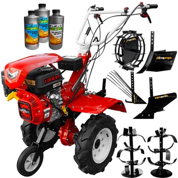 Motocultor profesional, Loncin LC 850, 7 CP, benzina, 2+1 viteze, freze 60-90 cm, roti cauciuc, roti metal, rarita reglabila, plug arat, plug cartofi, ulei AgroPro Motocultor profesional, Loncin LC 850, 7 CP, benzina, 2+1 viteze, freze 60-90 cm, roti cauciuc, roti metal, rarita reglabila, plug arat, plug cartofi, ulei AgroPro