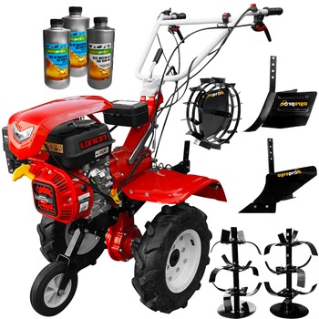 Motocultor profesional, Loncin LC 850, 7 CP, benzina, 2+1 viteze, freze 60-90 cm, roti cauciuc, roti metal, rarita reglabila, plug arat, ulei AgroPro Motocultor profesional, Loncin LC 850, 7 CP, benzina, 2+1 viteze, freze 60-90 cm, roti cauciuc, roti metal, rarita reglabila, plug arat, ulei AgroPro