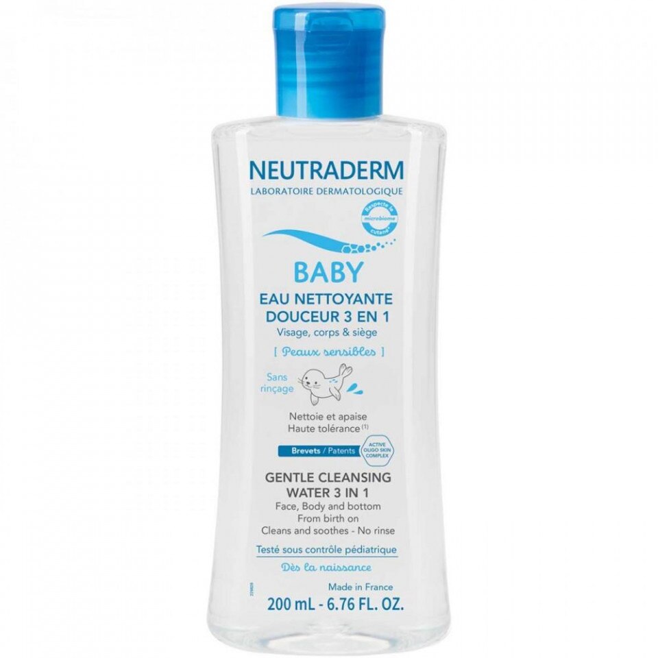 Apa curatare fata, corp, zona scutecului, 200ml, Neutraderm