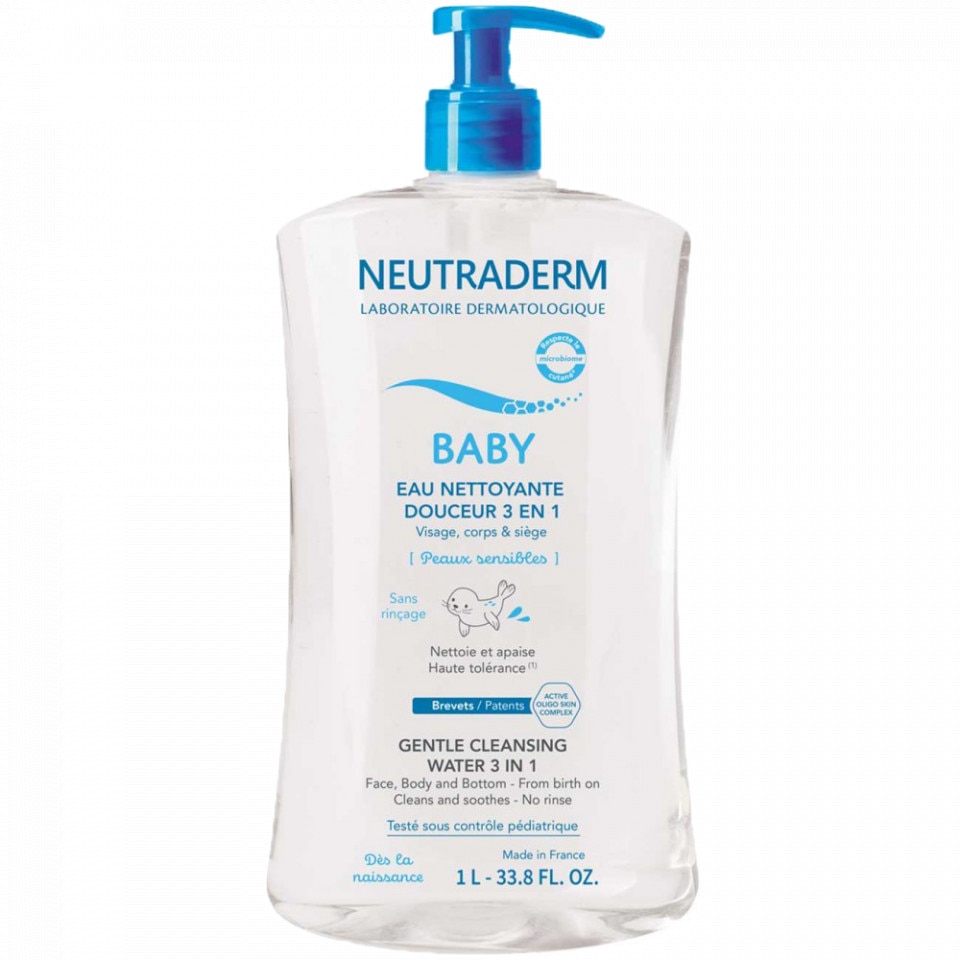 Apa curatare fata, corp, zona scutecului, 1000ml, Neutraderm