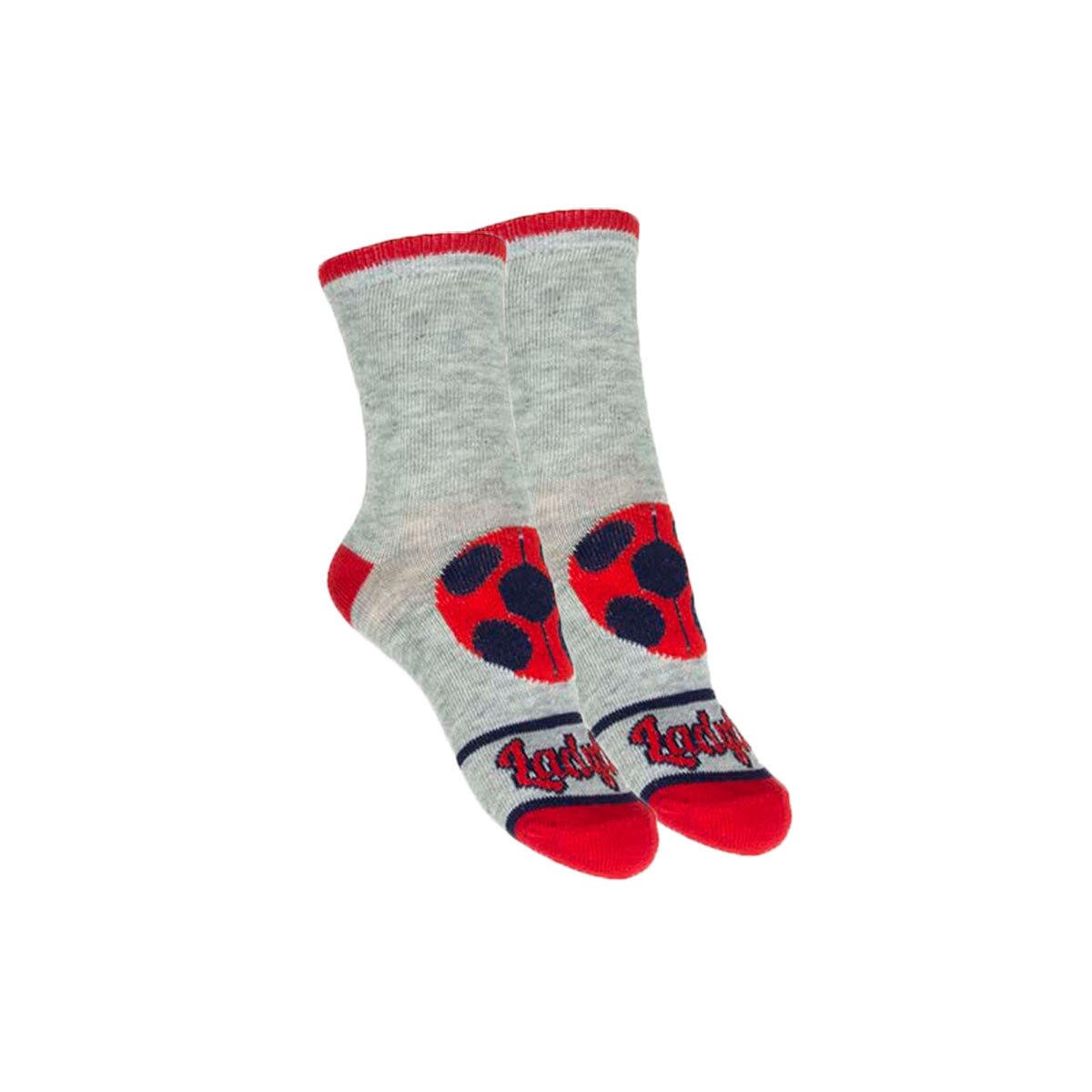 Sosete fete, Miraculous Ladybug, gri