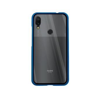 Husa magnetica 360° Xiaomi Redmi 7 Fashion Case, Aluminiu/Sticla, Albastru Husa magnetica 360° Xiaomi Redmi 7 Fashion Case, Aluminiu/Sticla, Albastru