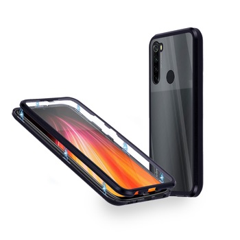 Husa magnetica 360° Xiaomi Redmi Note 8T Fashion Case, Aluminiu/Sticla, Negru Husa magnetica 360° Xiaomi Redmi Note 8T Fashion Case, Aluminiu/Sticla, Negru