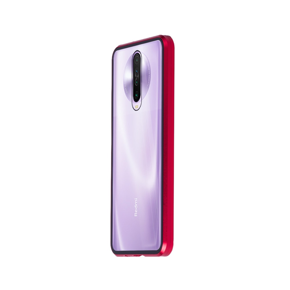 Carcasa magnetica pentru Xiaomi K30, Sticla, 360 °, Rosu