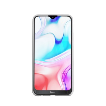 Husa magnetica 360° pentru Xiaomi Redmi 8, Fashion Case, Aluminiu/Sticla, Argintiu Husa magnetica 360° pentru Xiaomi Redmi 8, Fashion Case, Aluminiu/Sticla, Argintiu