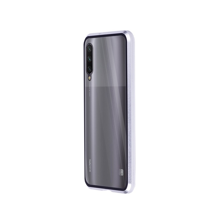 Алуминиев 360-градусов кейс Fashion Case за Xiaomi Mi A3, Магнитен, 2 Стъкла, Сребрист