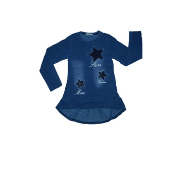 Bluza cu maneca lunga fetite Happy House WB-2031AL, Albastru, 128 Bluza cu maneca lunga fetite Happy House WB-2031AL, Albastru, 128