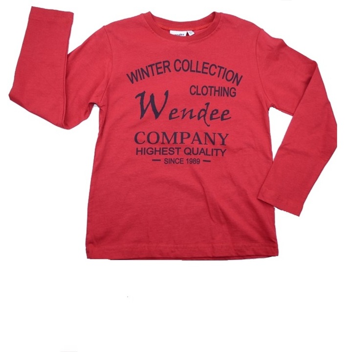 Bluza cu maneca lunga pentru baieti Wendee OZFB101624-2R-128, Rosu 128 CM