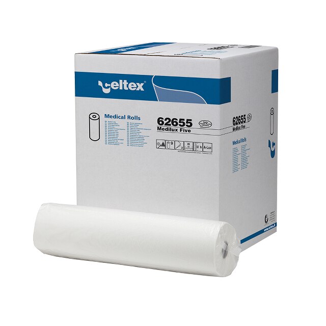 Pachet 9x Rola medicala Celtex Medilux Five, 65655, 2straturi, culoare alb, 132 foi/rola, 50 m x 50cm