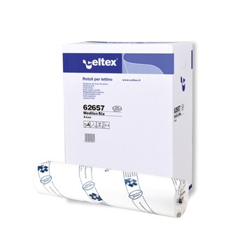 Pachet 9x Rola medicala Celtex Medilux Five, 65657, 2straturi, culoare alb, 132 foi/rola, 50 m x 60cm Pachet 9x Rola medicala Celtex Medilux Five, 65657, 2straturi, culoare alb, 132 foi/rola, 50 m x 60cm