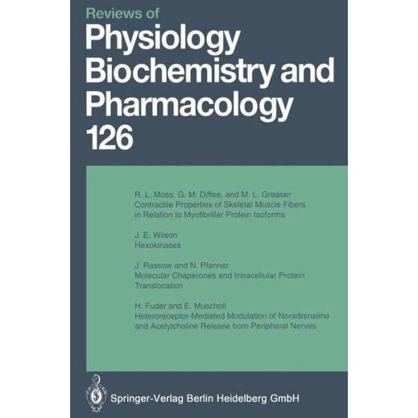 Reviews of Physiology, Biochemistry and Pharmacology de M. P. Blaustein
