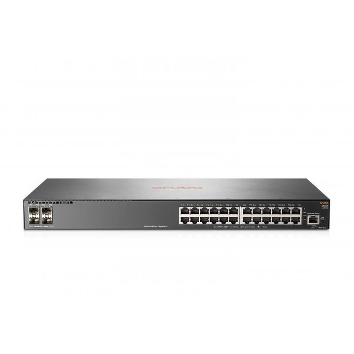 HPE Aruba 2930F JL259A switch kezelőszoftverrel, 4 x SFP, 24 x RJ45 Gigabit