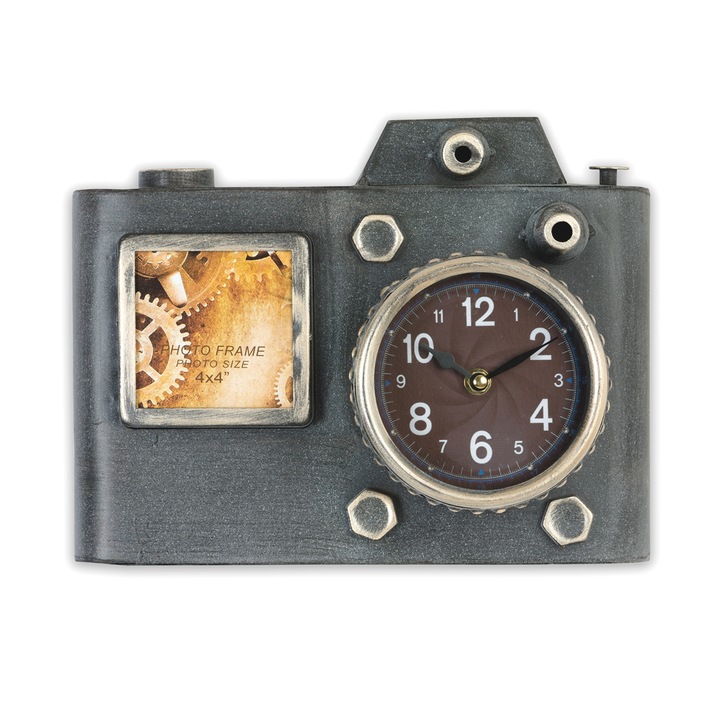 Ceas decorativ cu rama foto, 32x24cm , metal