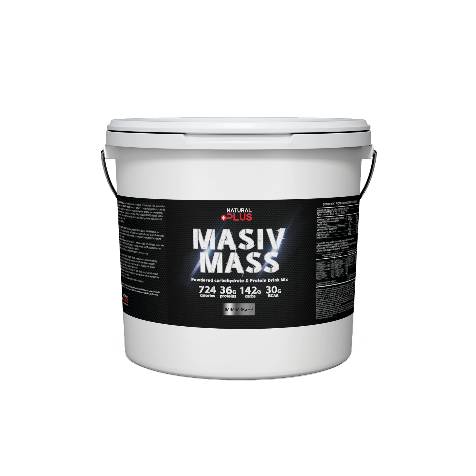 Gainer pentru cresterea masei musculare - Masiv Mass 4000 g, banane