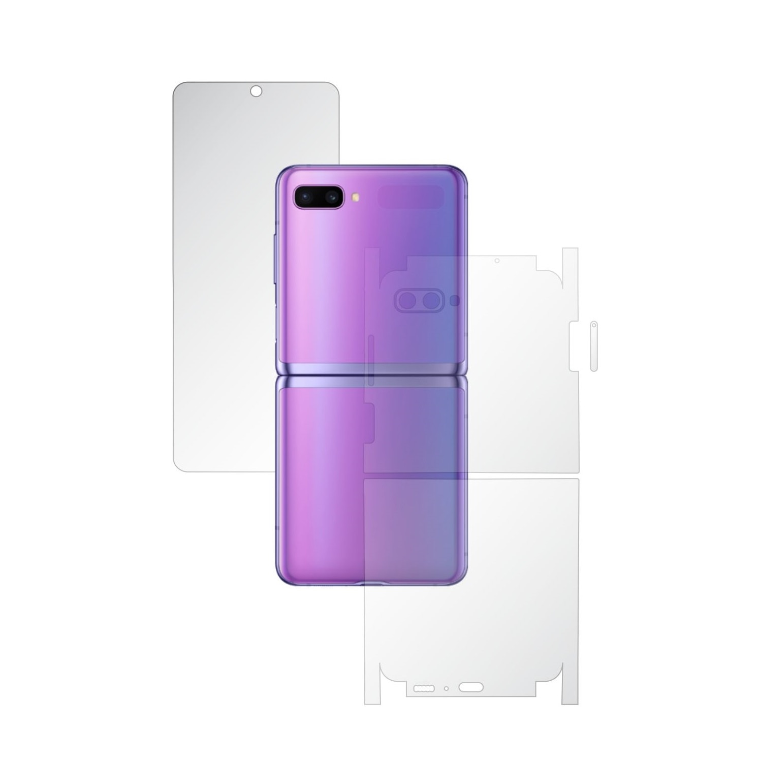 Folie Full Body Invisible Skinz HD pentru Samsung Galaxy Z Flip - Folie Protectie Siliconica Ultra-Clear cu taiere 360 Cut pentru Ecran, Carcasa Spate si Laterale, Skin Adeziv Transparent