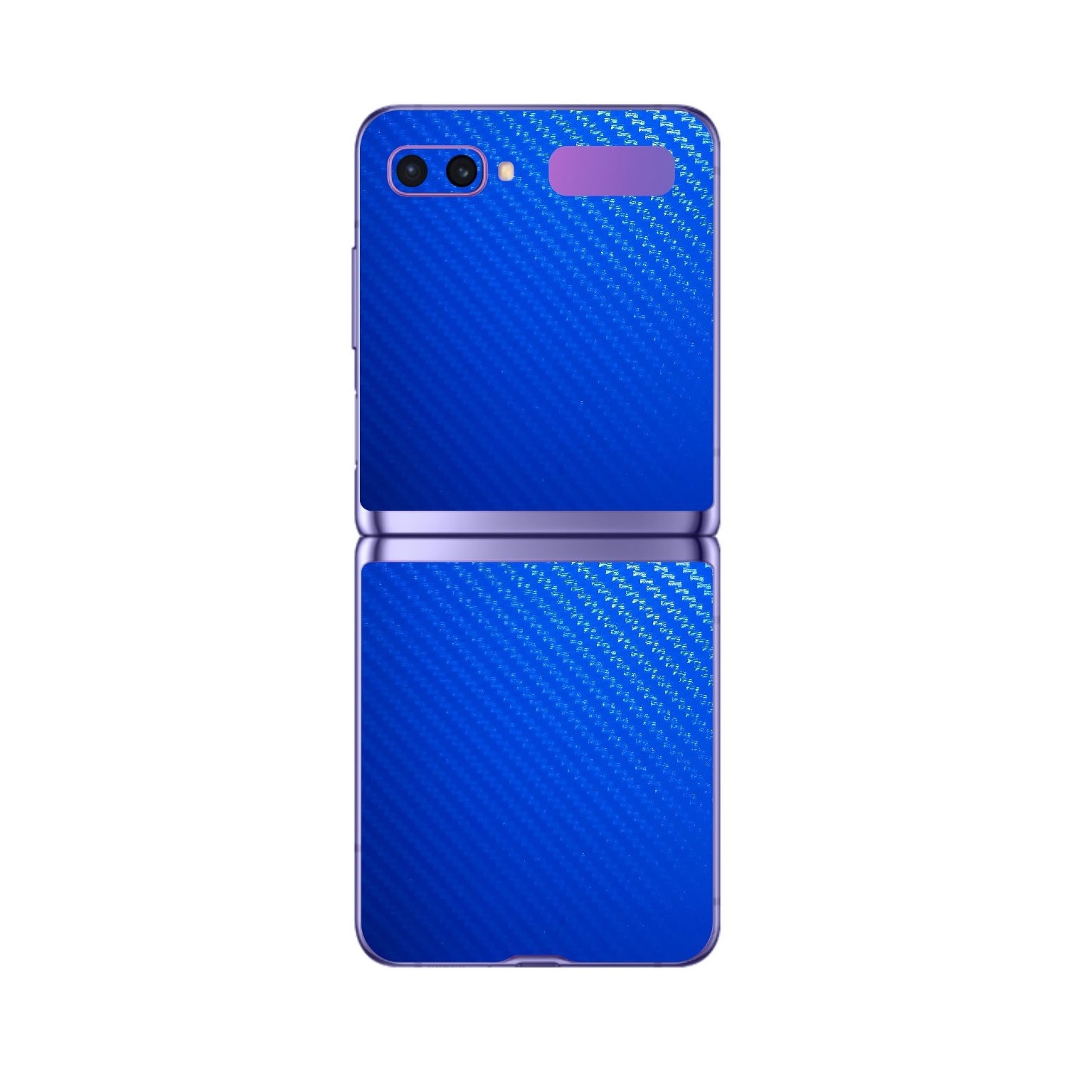 Folie Protectie Carbon Skinz pentru Samsung Galaxy Z Flip - Carbon Albastru, Skin Adeziv Full Body Cover pentru Carcasa