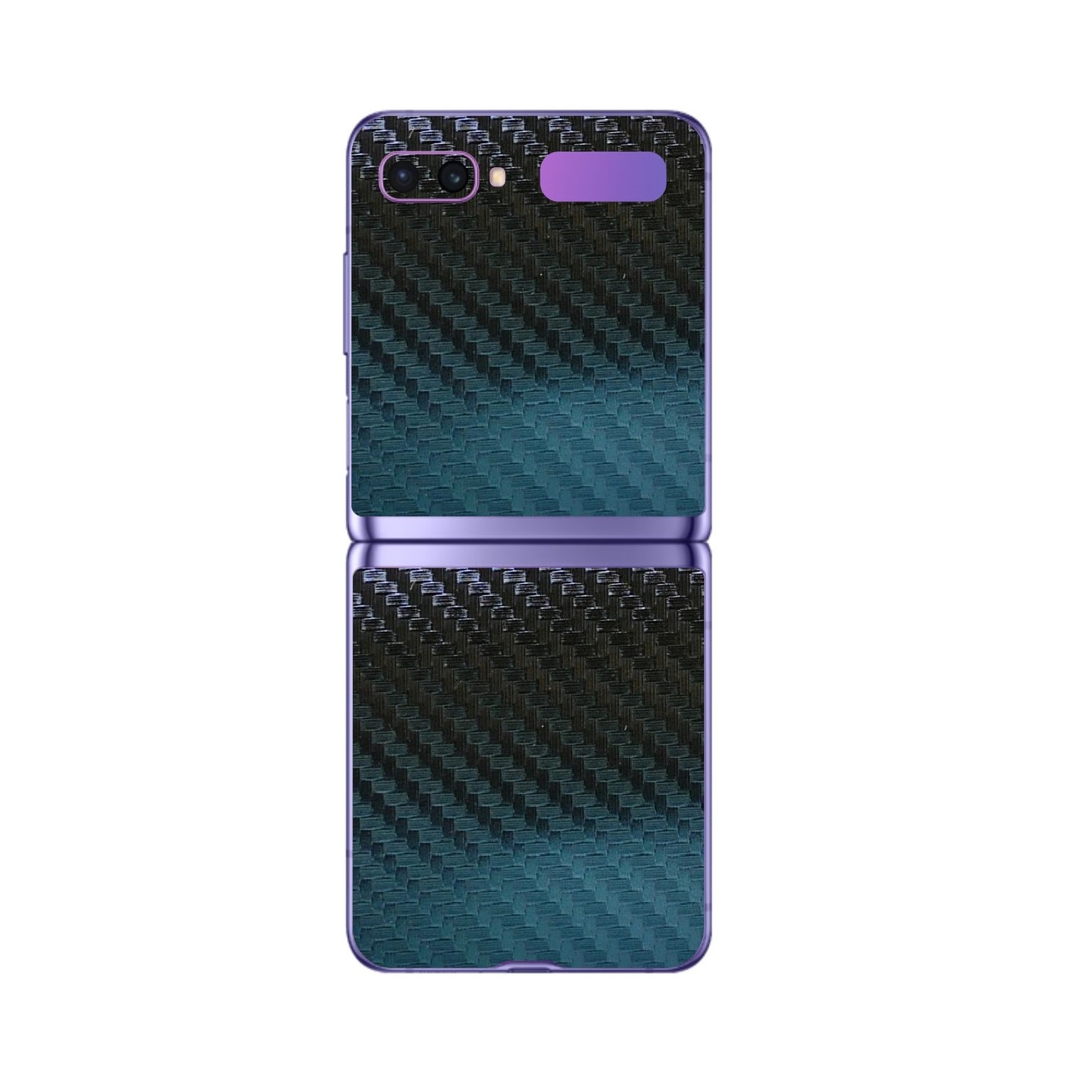 Folie Protectie Carbon Skinz pentru Samsung Galaxy Z Flip - Carbon Cameleon, Skin Adeziv Full Body Cover pentru Carcasa
