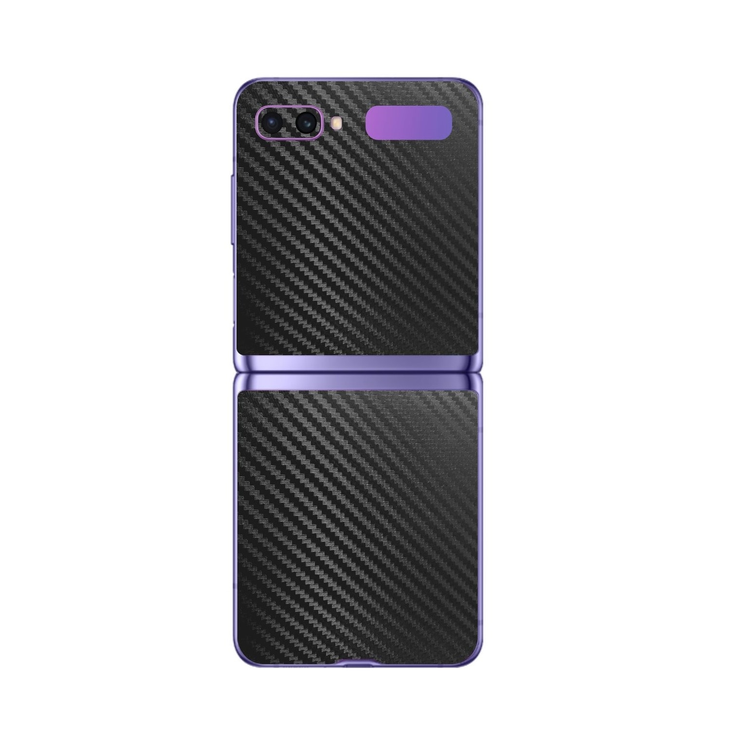 Folie Protectie Carbon Skinz pentru Samsung Galaxy Z Flip - Carbon Negru, Skin Adeziv Full Body Cover pentru Carcasa
