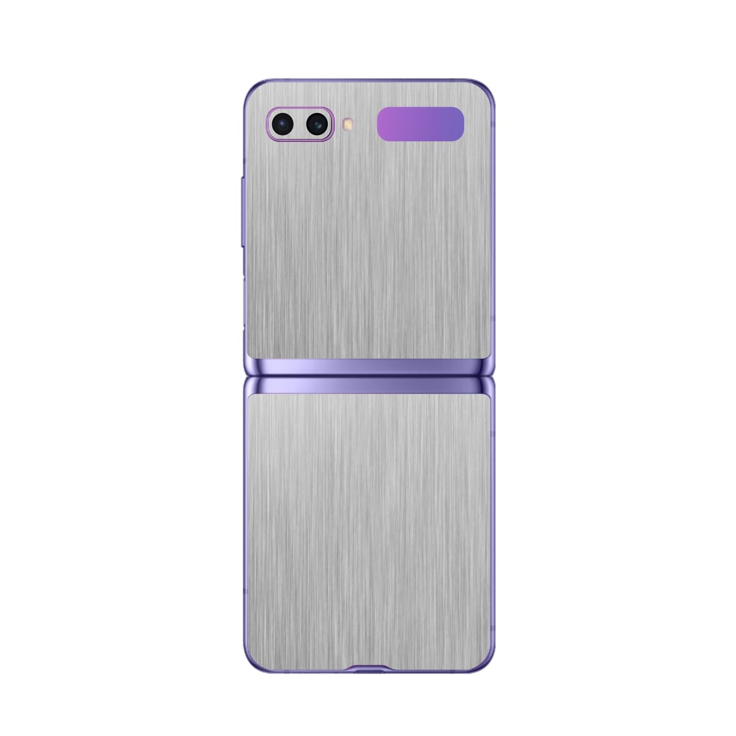 Folie Protectie Carbon Skinz pentru Samsung Galaxy Z Flip - Brushed Argintiu, Skin Adeziv Full Body Cover pentru Carcasa