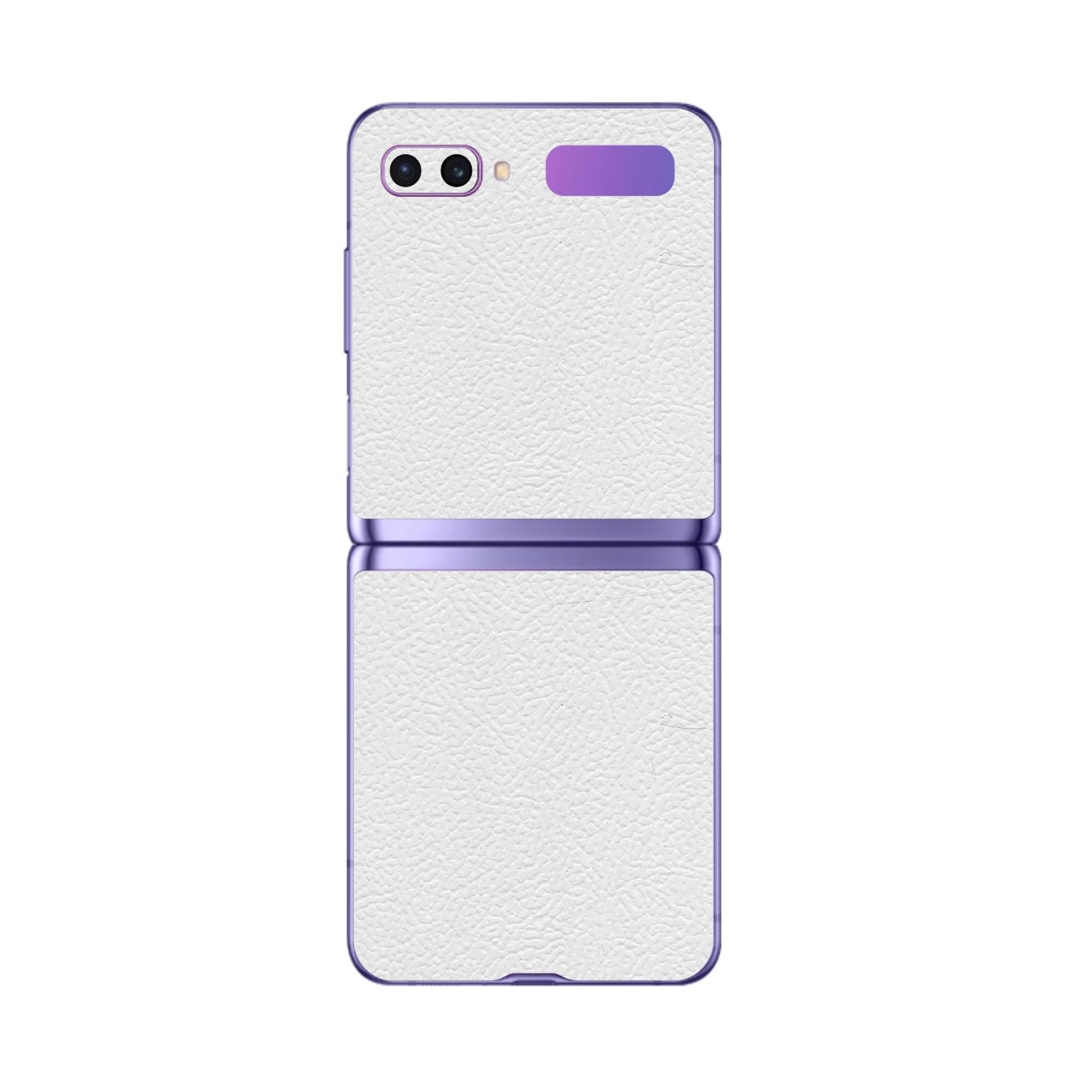 Folie Protectie Carbon Skinz pentru Samsung Galaxy Z Flip - Piele Alba, Skin Adeziv Full Body Cover pentru Carcasa