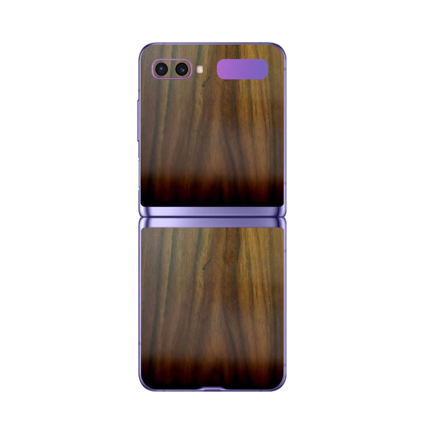 Folie Protectie Carbon Skinz pentru Samsung Galaxy Z Flip - Lemn Nuc, Skin Adeziv Full Body Cover pentru Carcasa