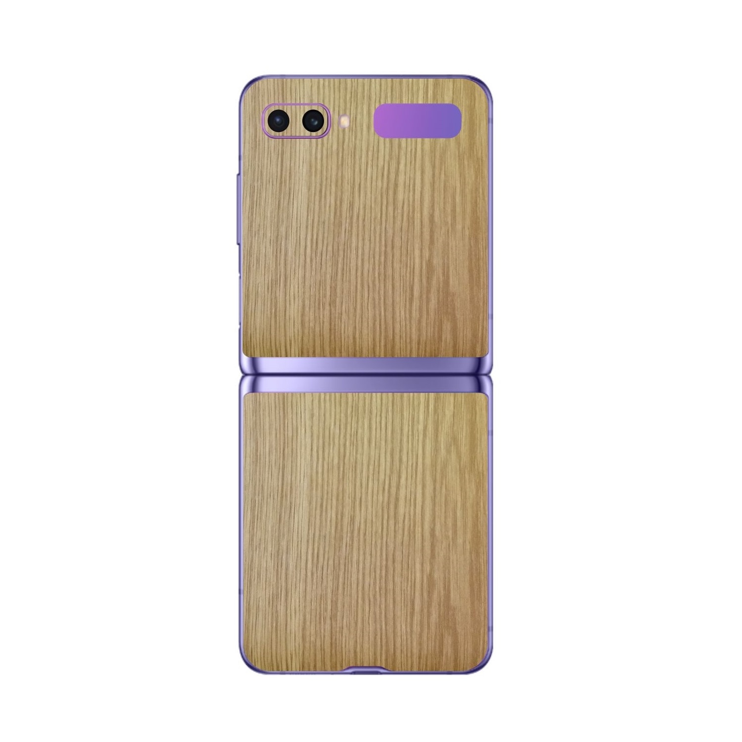 Folie Protectie Carbon Skinz pentru Samsung Galaxy Z Flip - Lemn Stejar, Skin Adeziv Full Body Cover pentru Carcasa