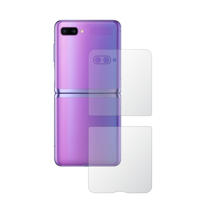 2db teljes képernyővédő Folie24 készlet, Samsung Galaxy Z Fliphez, egyszerű fedés, képernyő + hátlap, 1 szett Ultra-Clear + 1 szett matt, tapadó, rugalmas, önregenerálódással