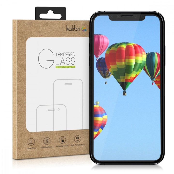 Folie de protectie pentru Apple iPhone XS Max, kalibri, Fata, Negru, 45962.01