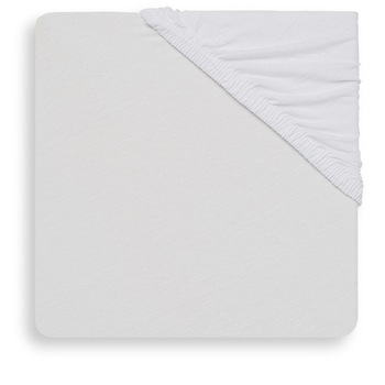 Cearsaf cu elastic, Jollein Jersey, 60x120 cm, alb