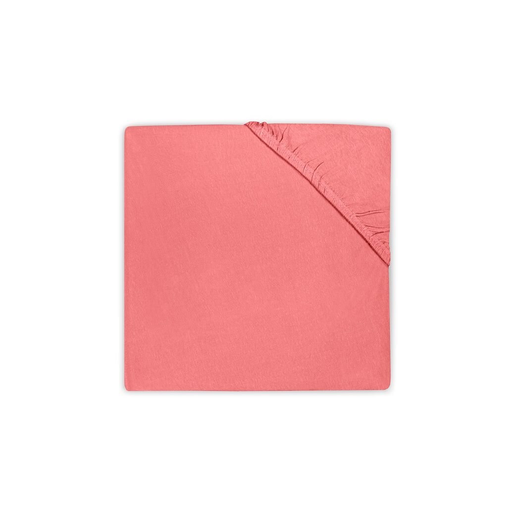 Cearsaf cu elastic, Jollein, 90x200cm, roz coral