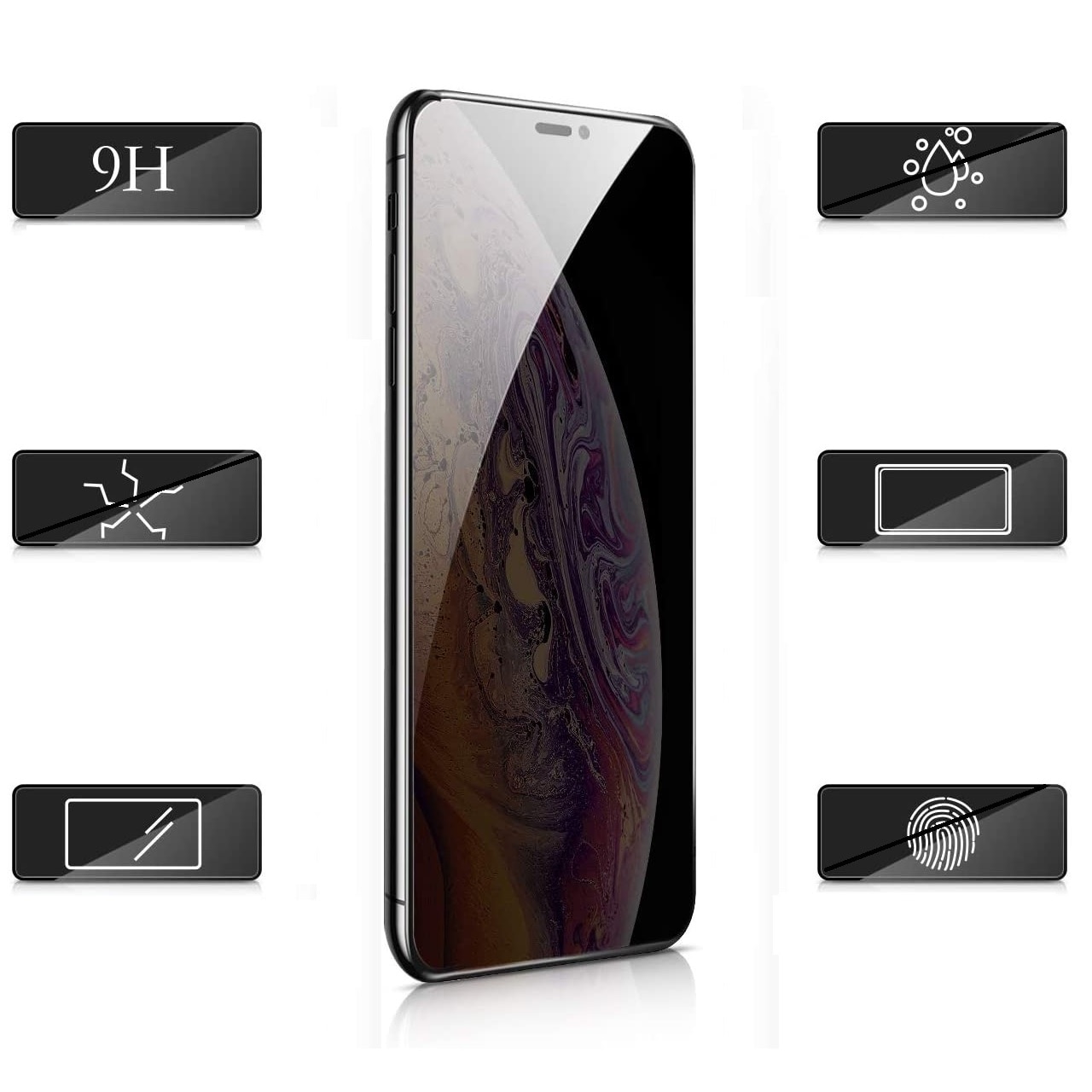 Folie protectie Privacy Premium iPhone 13 / 13 Pro, Full Cover Black 6D, Full Glue, Sticla securizata Negru, Compatibil cu Apple iPhone 13 / 13 Pro