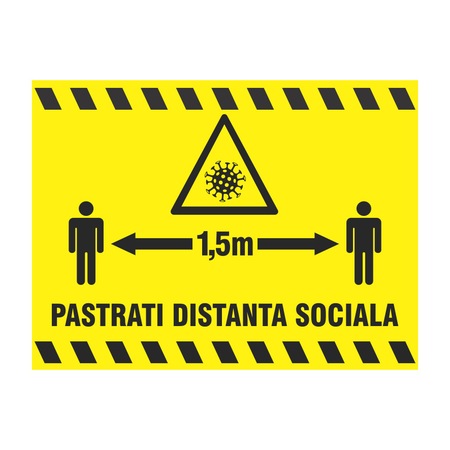 Indicator Covid 19 Pastrati Distanta Sociala 20x30cm Autocolant Emag Ro
