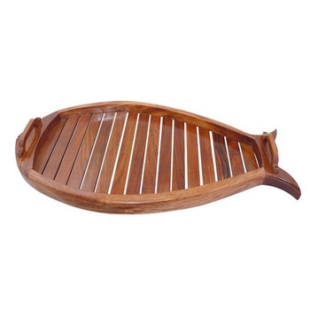 Tava servire Sea Club din lemn cu 2 manere, 64.5x36.5x6cm Tava servire Sea Club din lemn cu 2 manere, 64.5x36.5x6cm