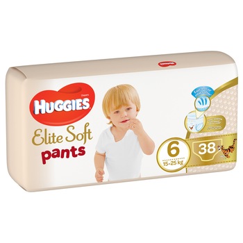 Scutece chilotel Huggies Elite Soft Pants Giga pack 6, 15-25 kg, 38 buc