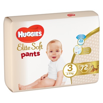 Scutece chilotel Huggies Elite Soft Pants Giga Pack 3, 6-11 kg, 72 buc Scutece chilotel Huggies Elite Soft Pants Giga Pack 3, 6-11 kg, 72 buc